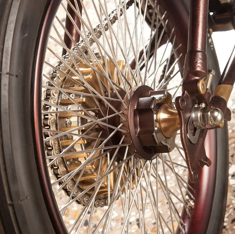 HYDRAULIC REAR DRUM BRAKE WITH BRASS FINS or ALL CHROME