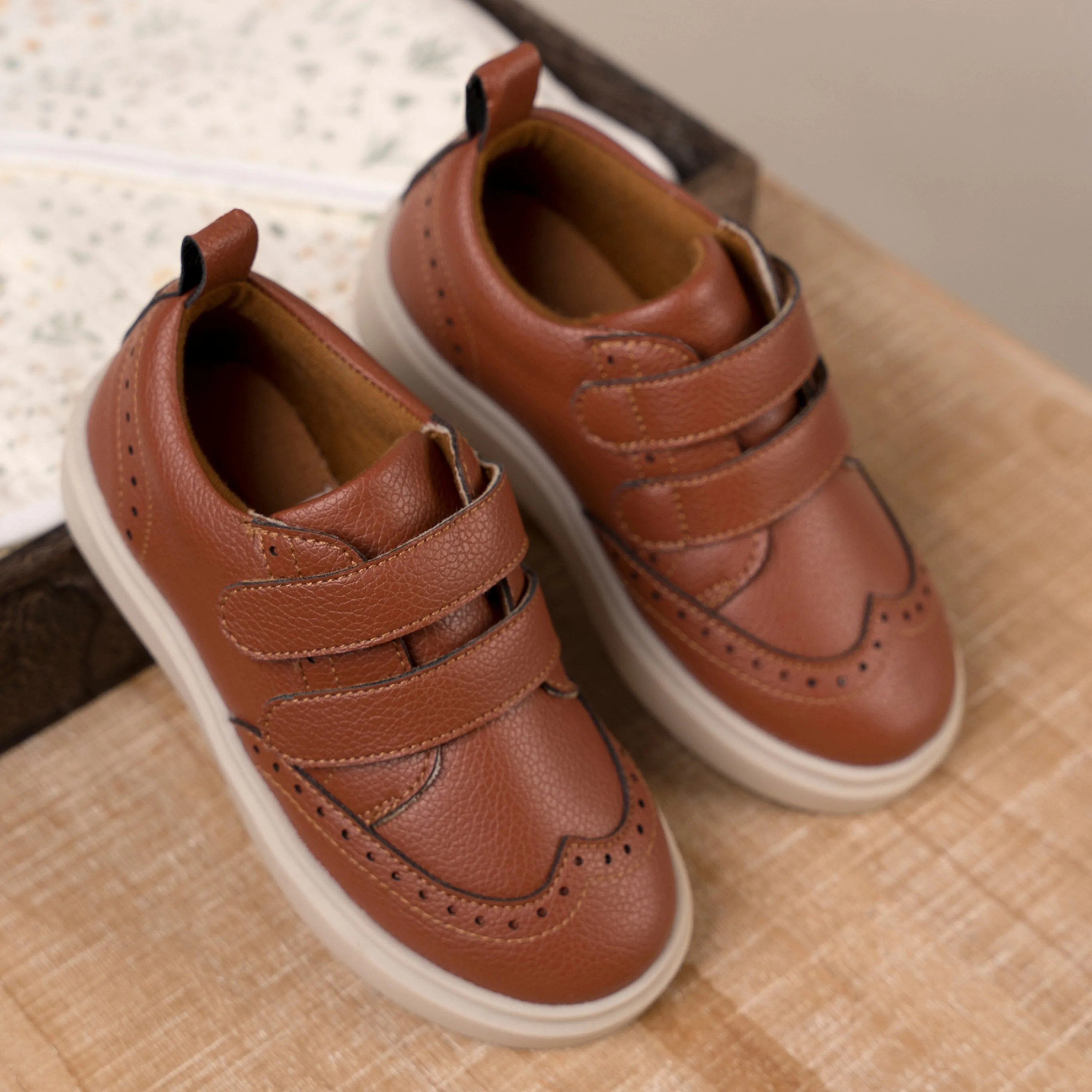 Infant & Toddler Boys Brown Wingtip Sneaker