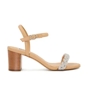 Jaslyn Heels Tan/Silver