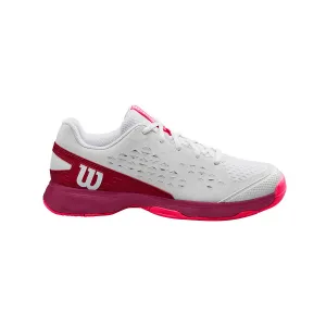 Junior's Rush Pro L Tennis Shoe - White, Red, Pink