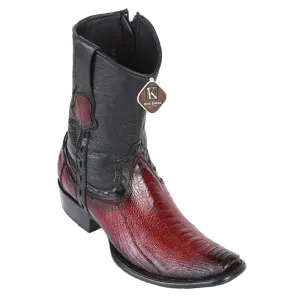 King Exotic Boots #479B0543 Men's Dubai Boot | Men's Ostrich Leg Boots  Color Faded Burgundy