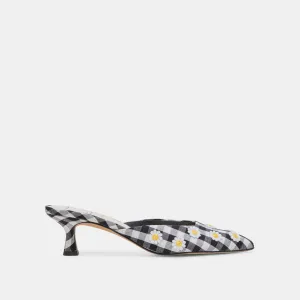 LILOU HEELS BLACK WHITE GINGHAM