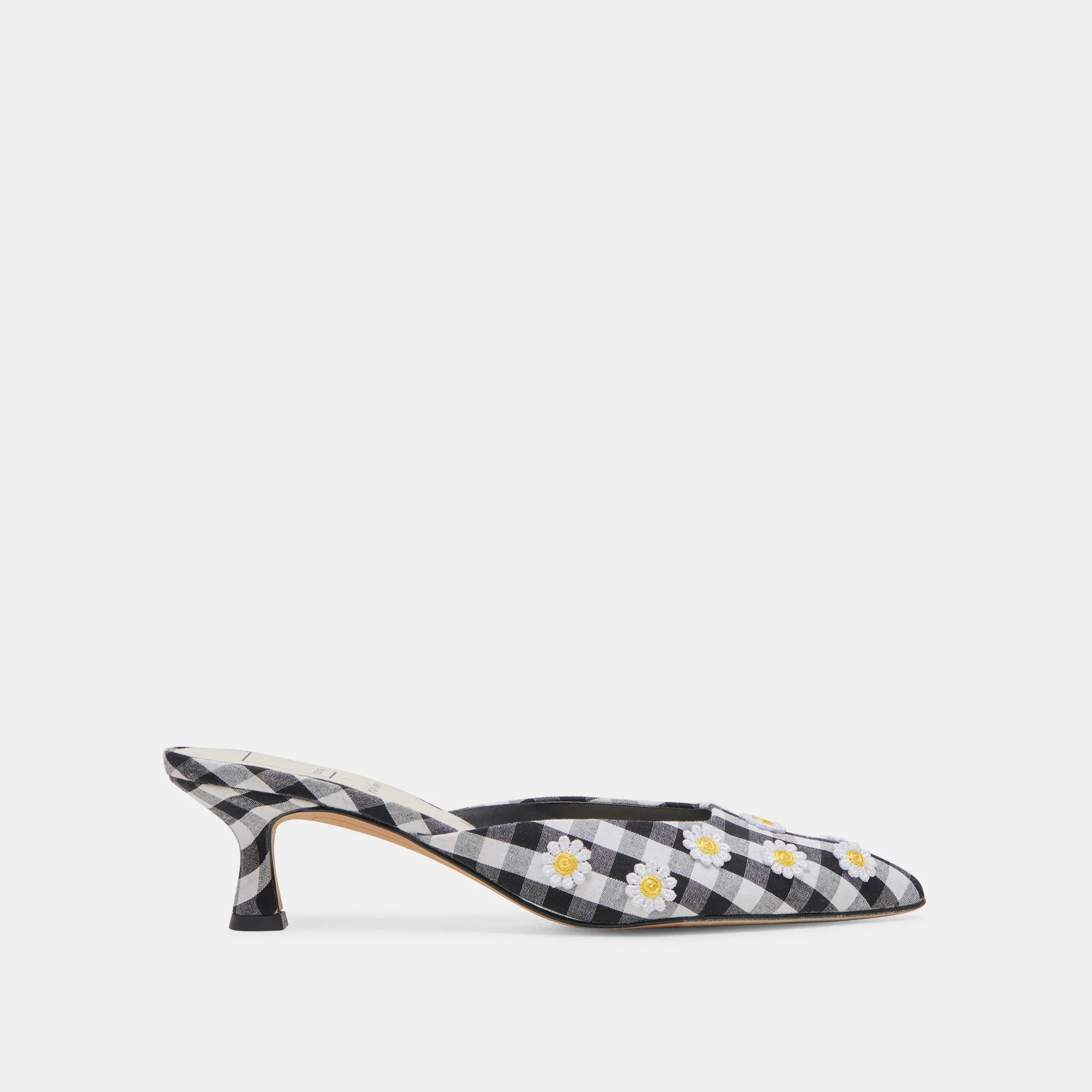 LILOU HEELS BLACK WHITE GINGHAM