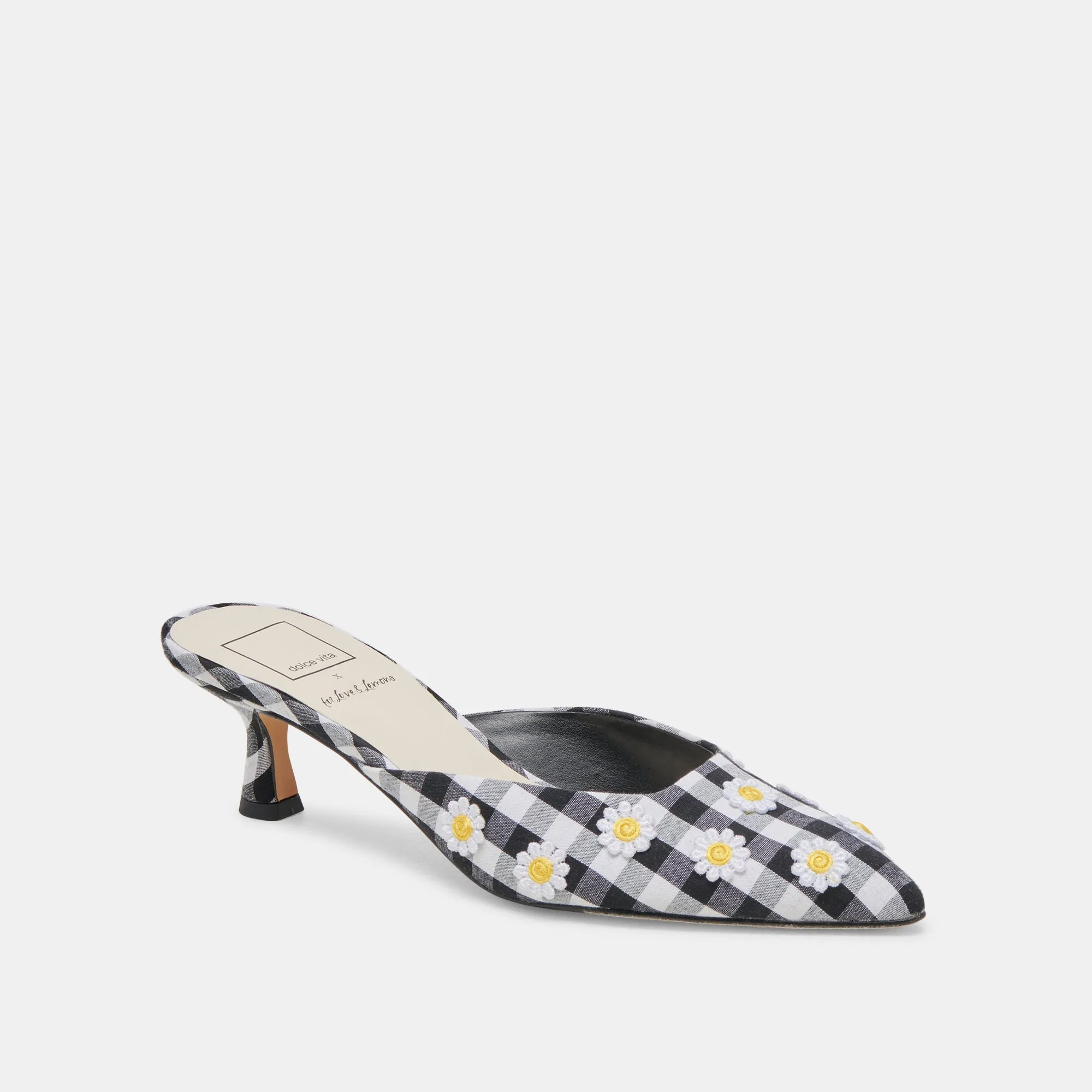 LILOU HEELS BLACK WHITE GINGHAM