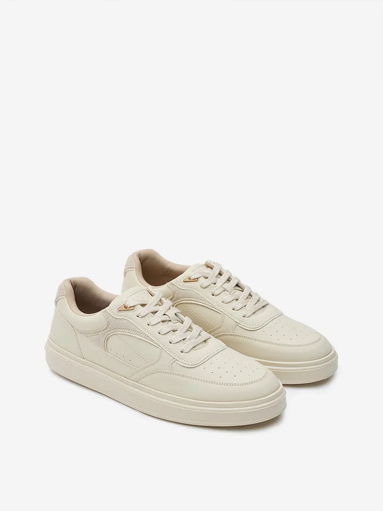 LUNA BLU Beige Perforated Design Sneakers