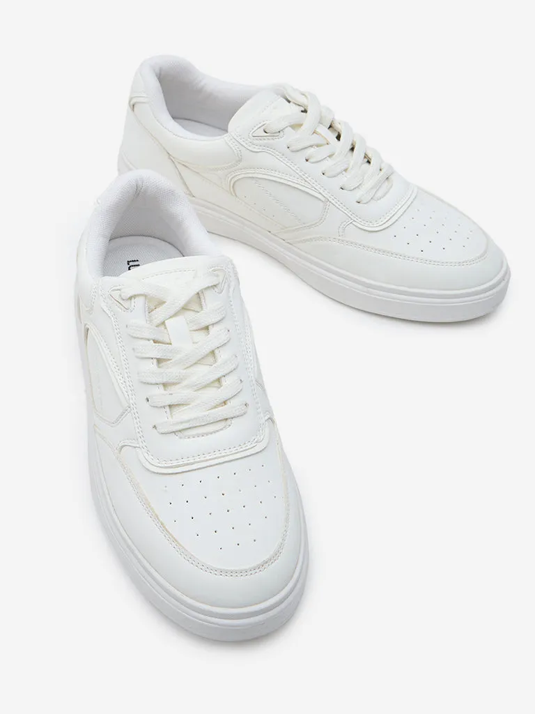 LUNA BLU White Perforated Design Sneakers