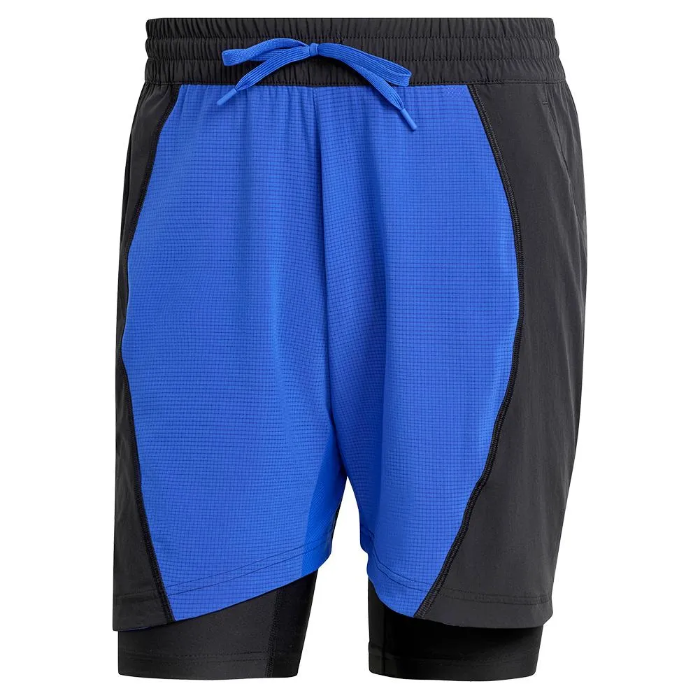 Mens Short and Tight Tennis Set Lucid Blue and Black