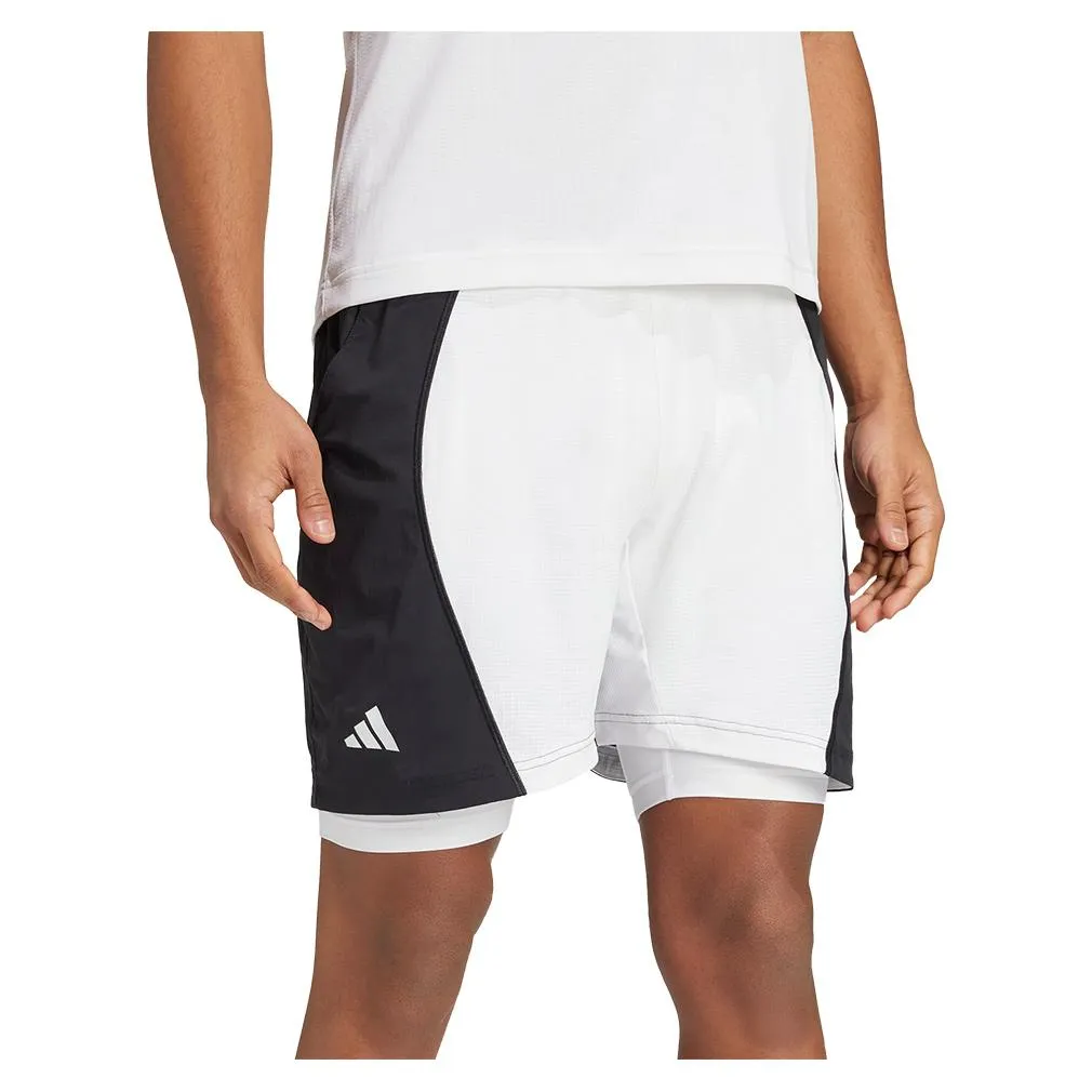 Mens Short and Tight Tennis Set White and Black