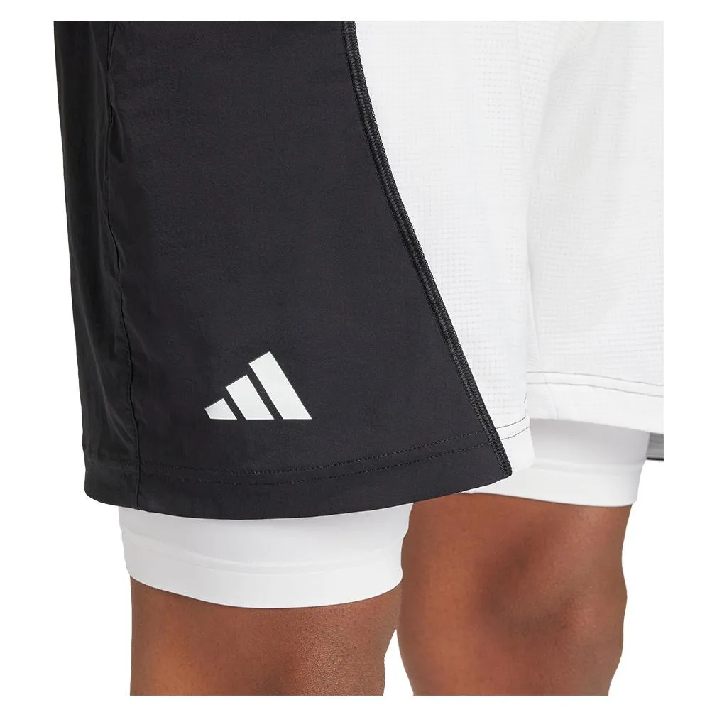 Mens Short and Tight Tennis Set White and Black