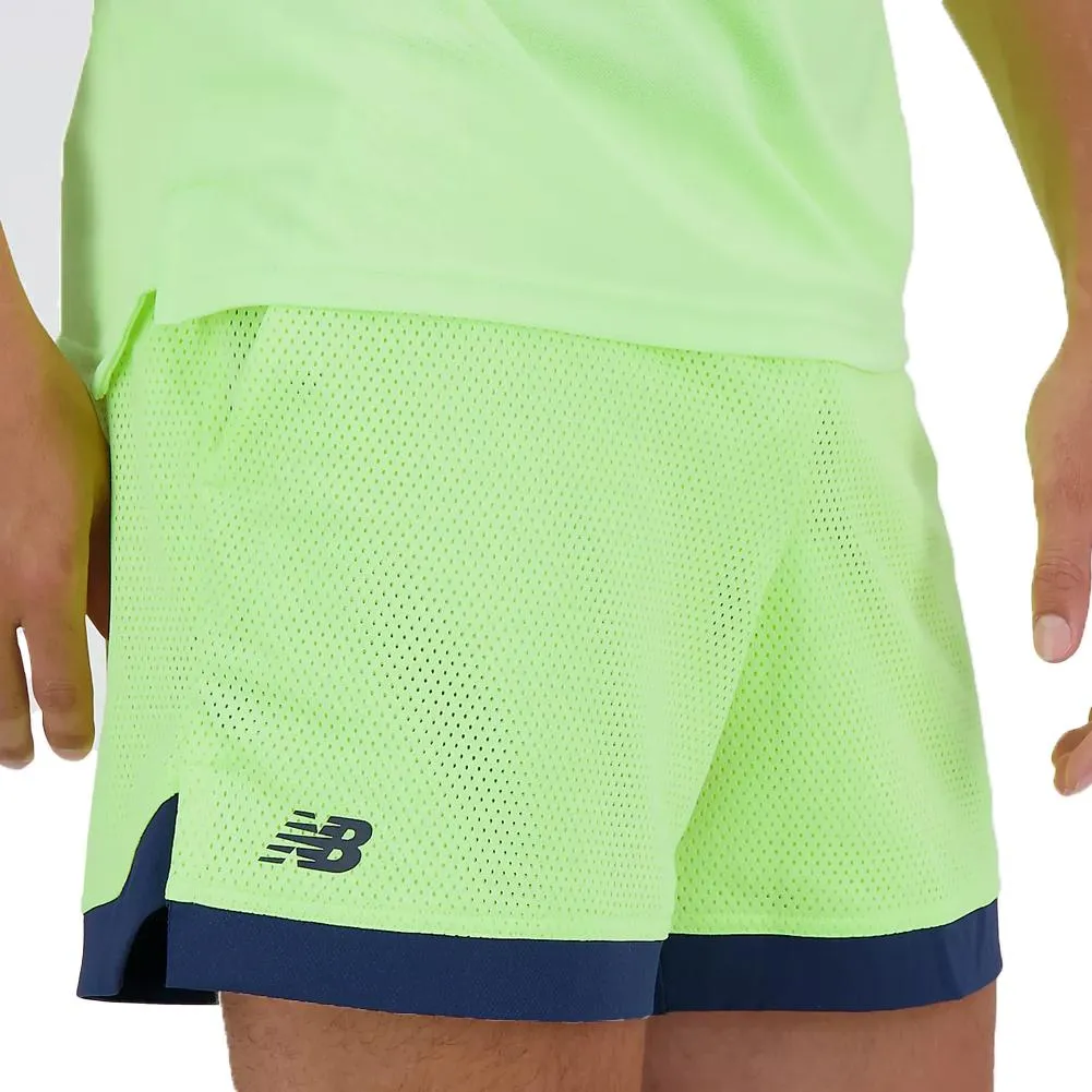 Men's Tournament Mesh Tennis Short Bleached Lime Glo