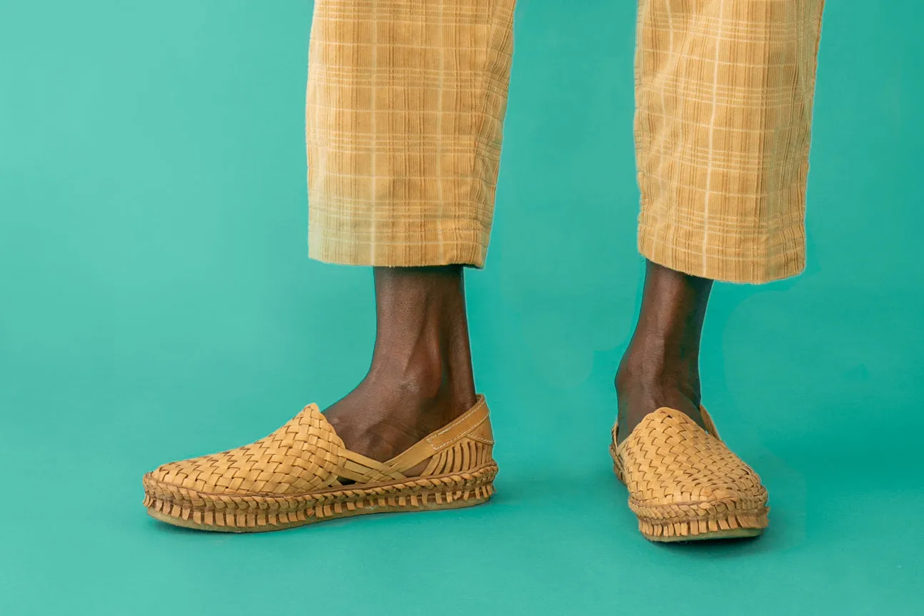 Men's Woven Shoe in Honey   Stripes by Mohinders