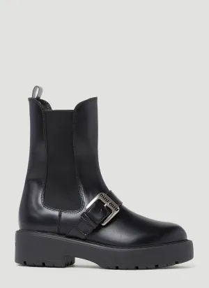 Miu Miu Logo Buckle Boots