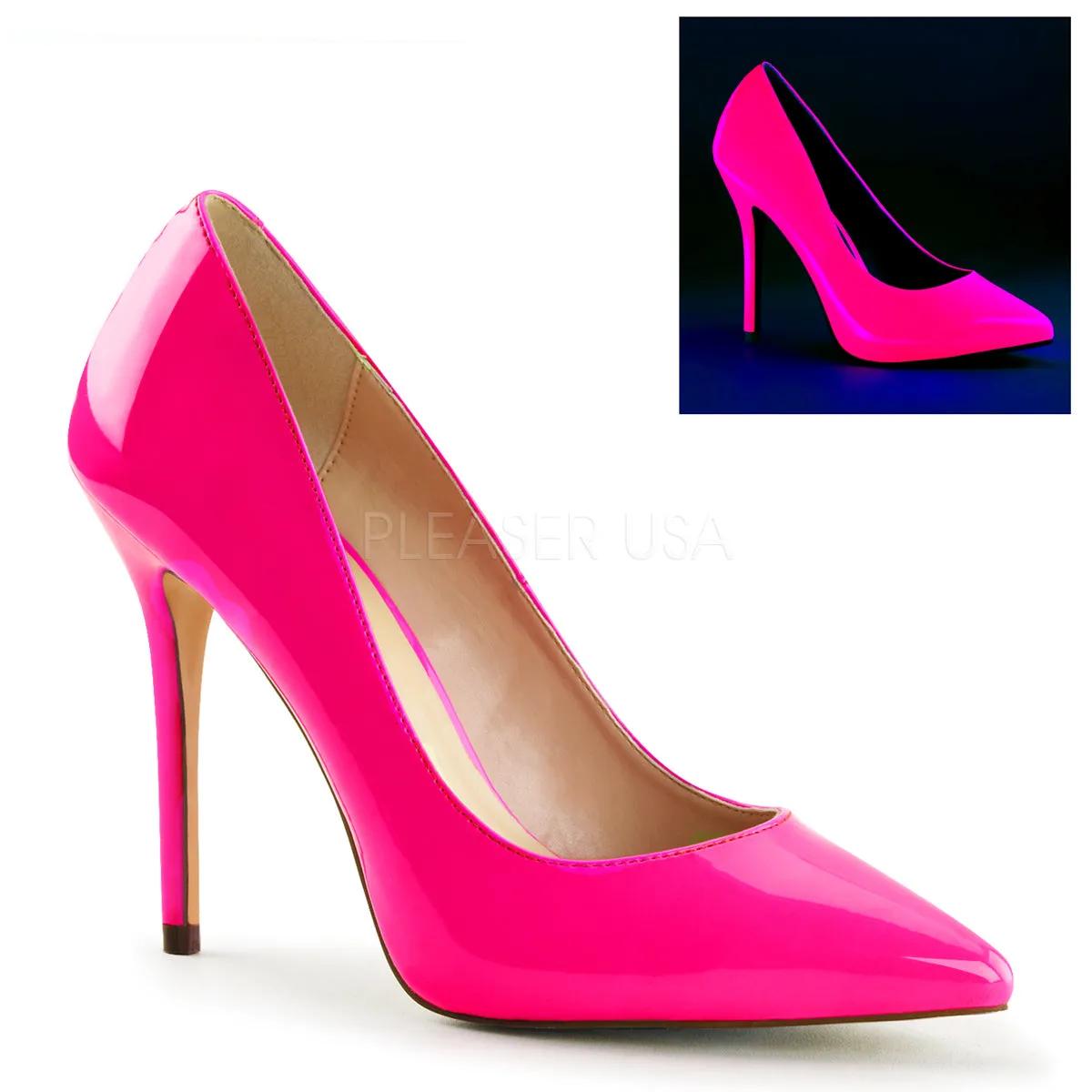 Neon Fuchsia Classic Stilettos Amuse-20