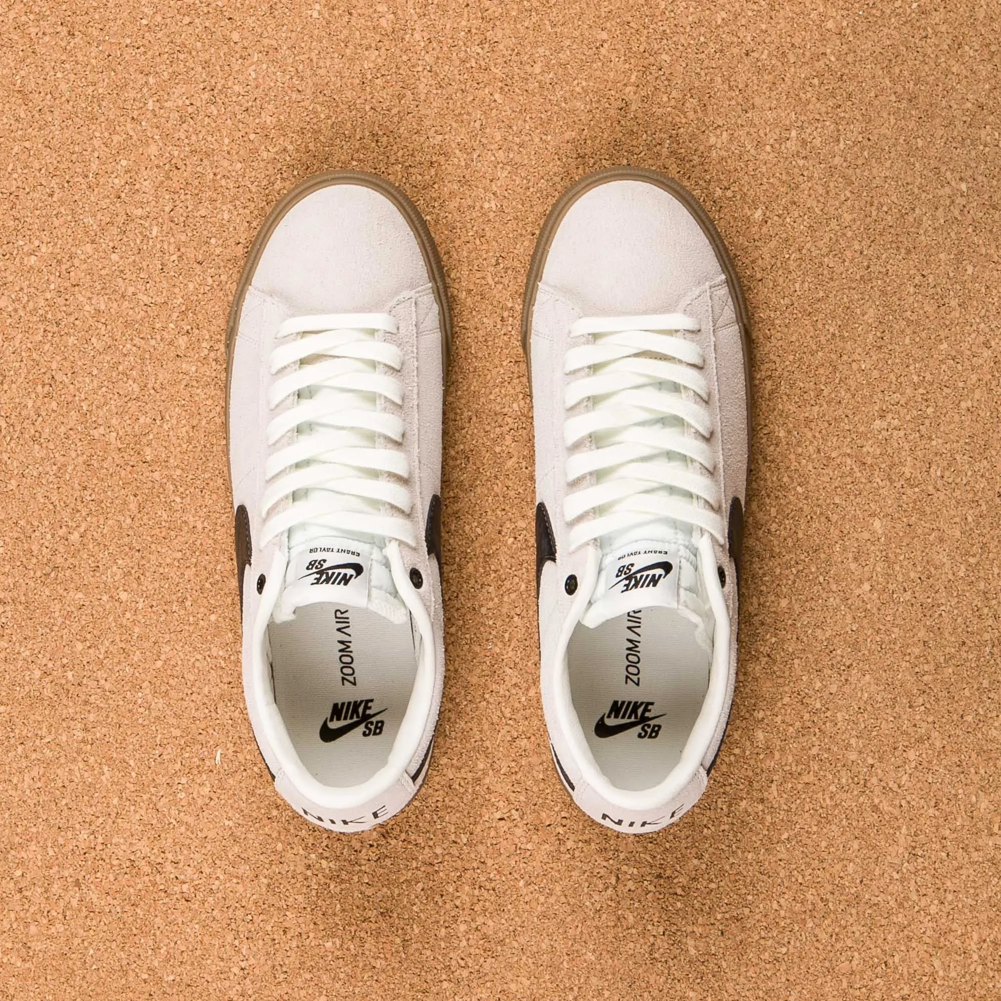 Nike SB Blazer Low GT Shoes - Ivory / Black - Gum Light Brown