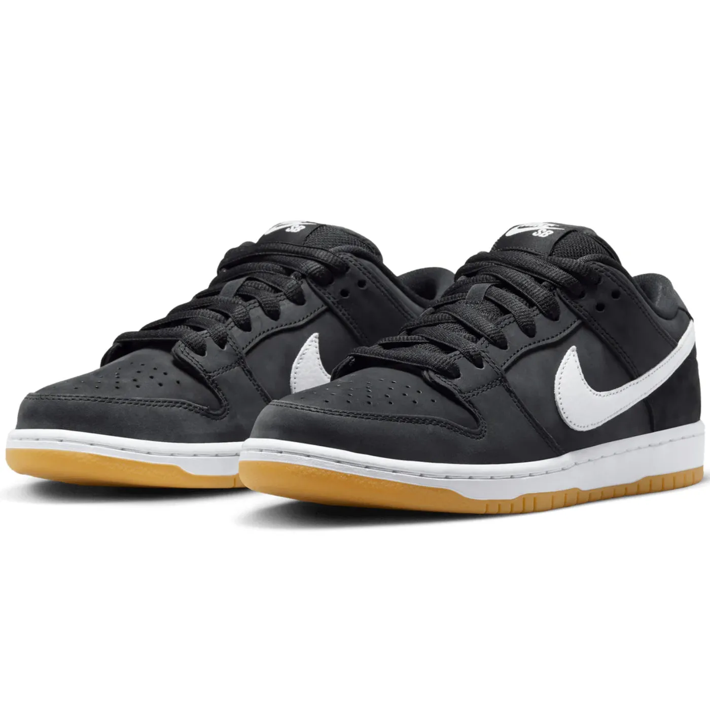 Nike SB Dunk Low Shoes - Black / White - Black - Gum Light Brown