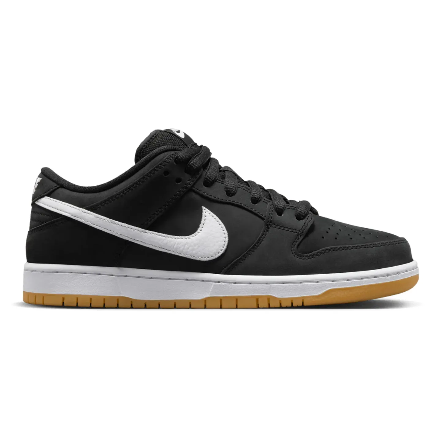 Nike SB Dunk Low Shoes - Black / White - Black - Gum Light Brown