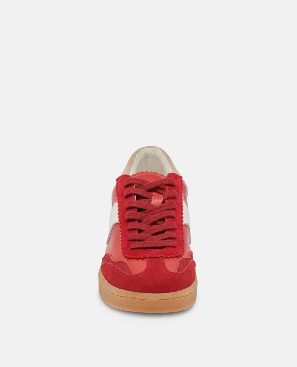 Notice Crimson Leather Sneakers