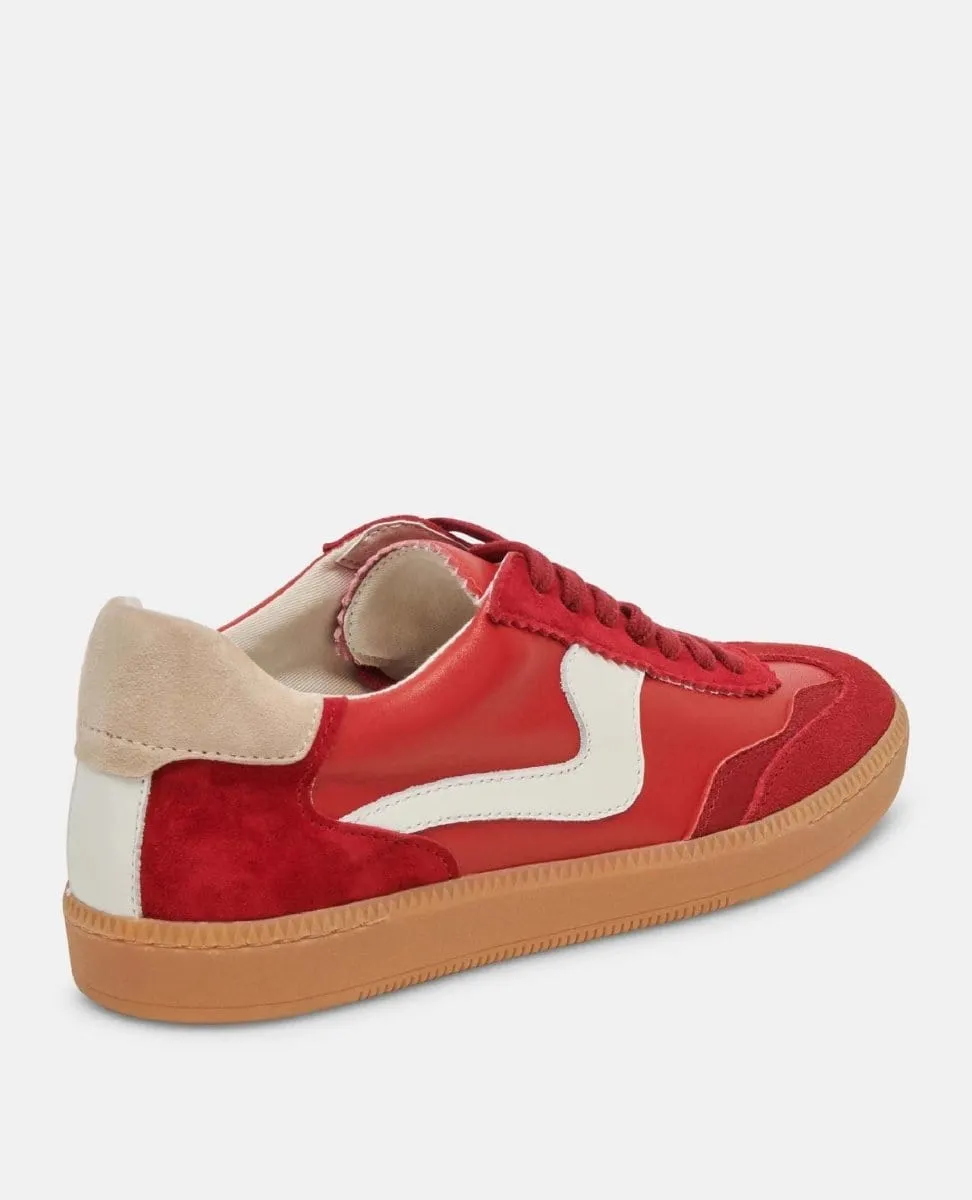 Notice Crimson Leather Sneakers