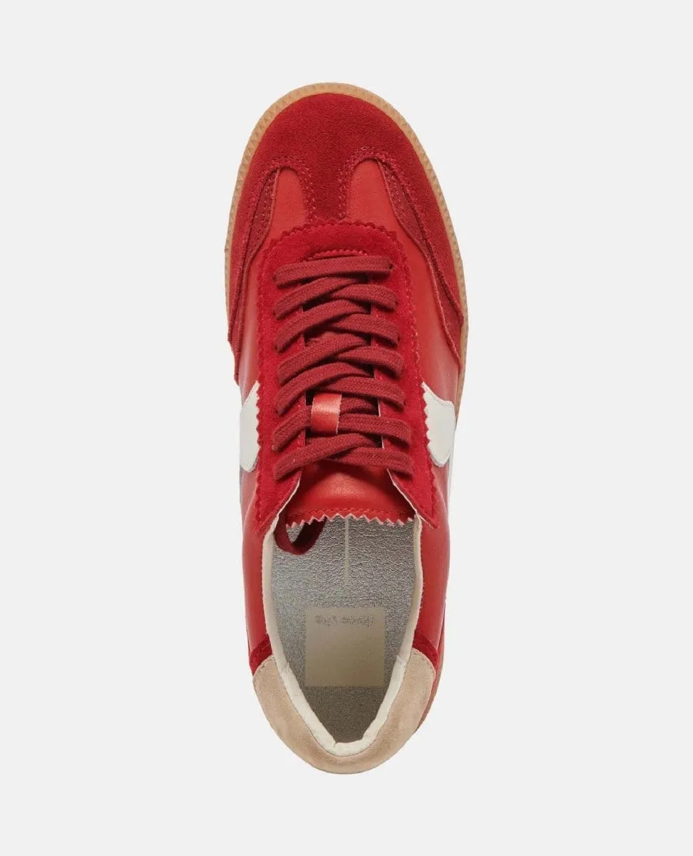 Notice Crimson Leather Sneakers