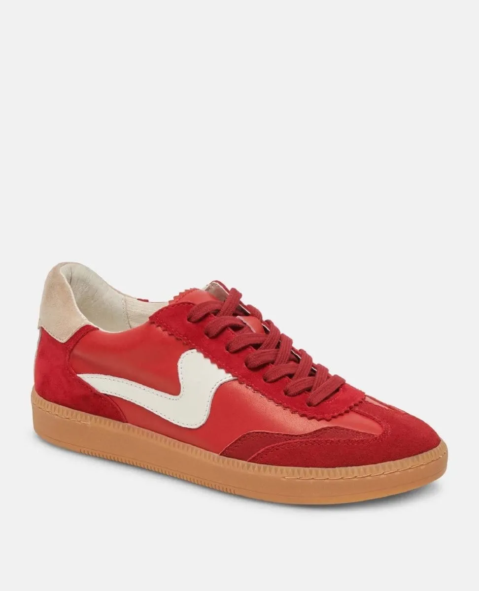 Notice Crimson Leather Sneakers