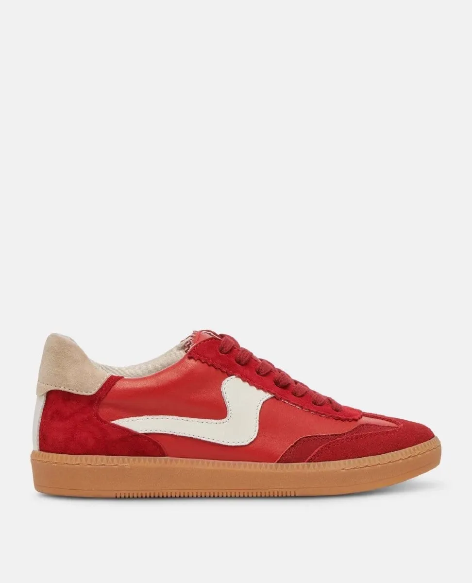 Notice Crimson Leather Sneakers