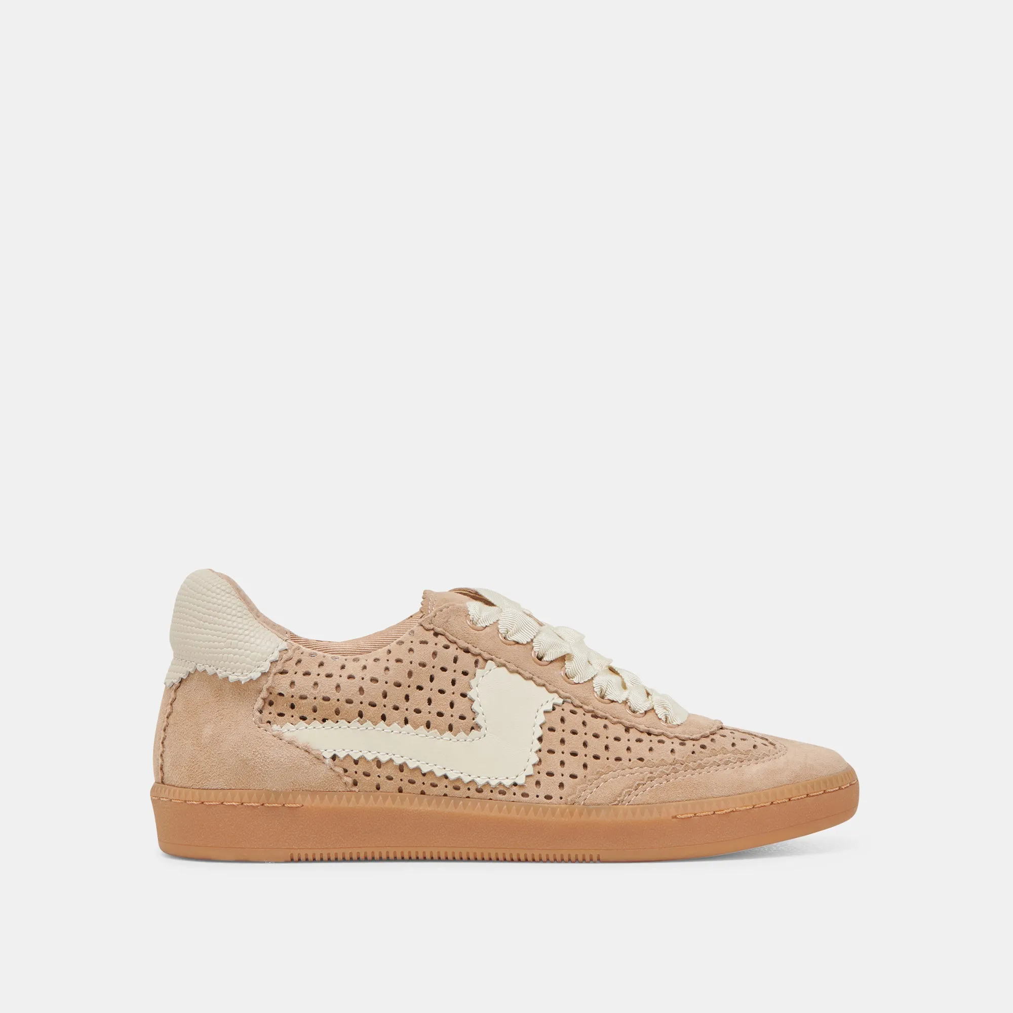 NOTICE EYELET PERF SNEAKERS CAMEL SUEDE