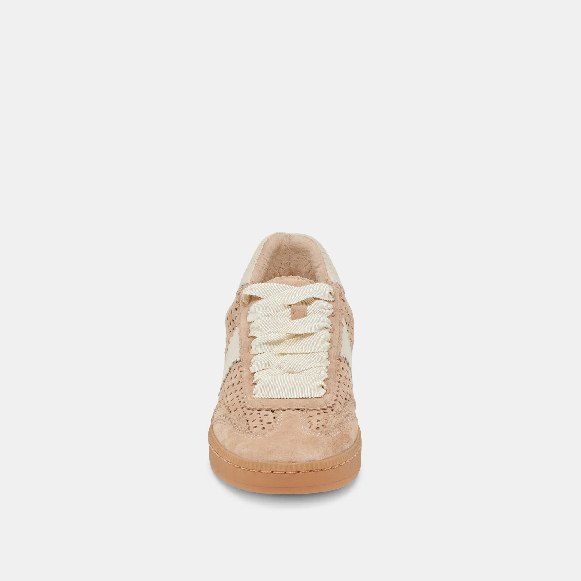 NOTICE EYELET PERF SNEAKERS CAMEL SUEDE