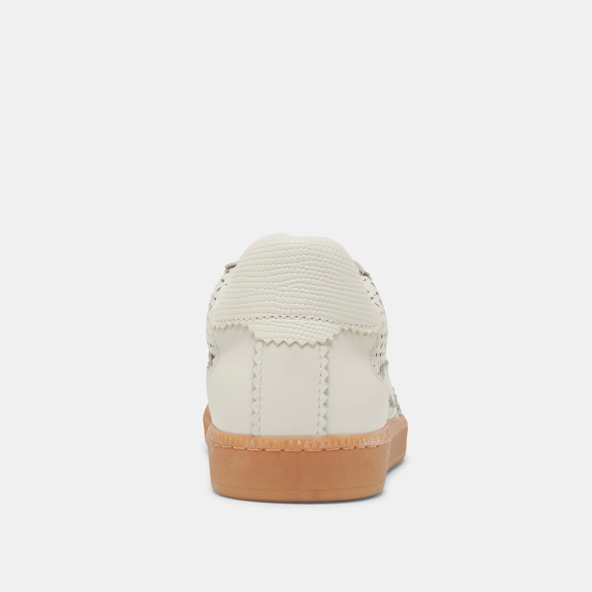 NOTICE EYELET PERF SNEAKERS WHITE LEATHER