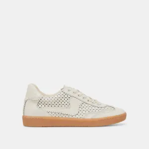 NOTICE EYELET PERF SNEAKERS WHITE LEATHER