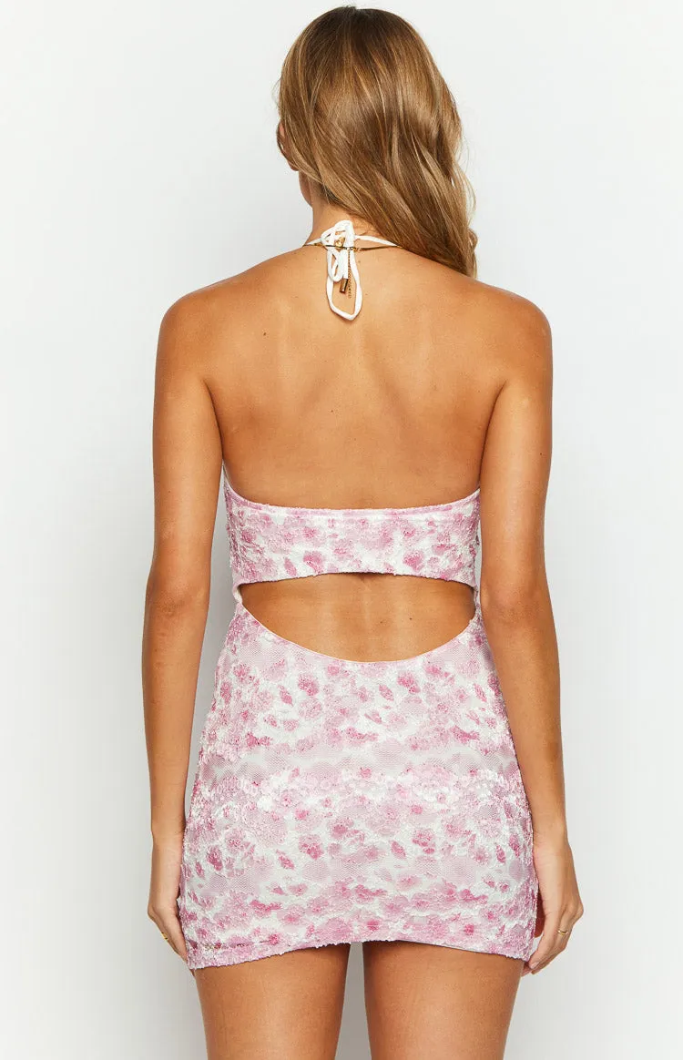 Novalie Pink Lace Mini Dress