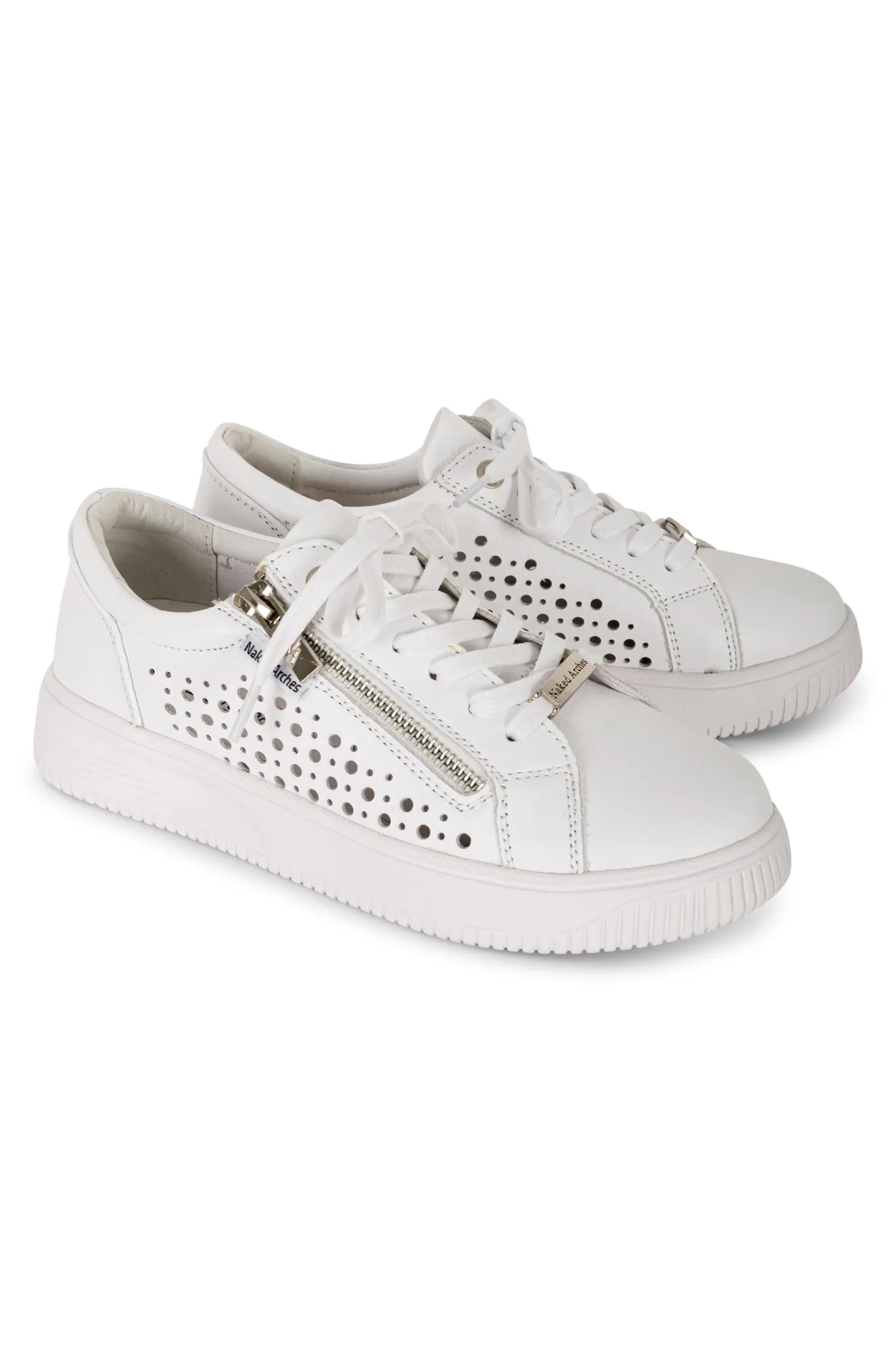 Orthotic friendly Leather Sneakers | WHITE | NOBLE AB