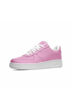 Pink Unisex Low Top Leather Sneakers