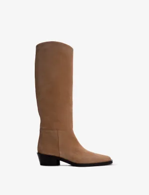 Proenza Schouler Bronco Boots in Suede - Dark Beige