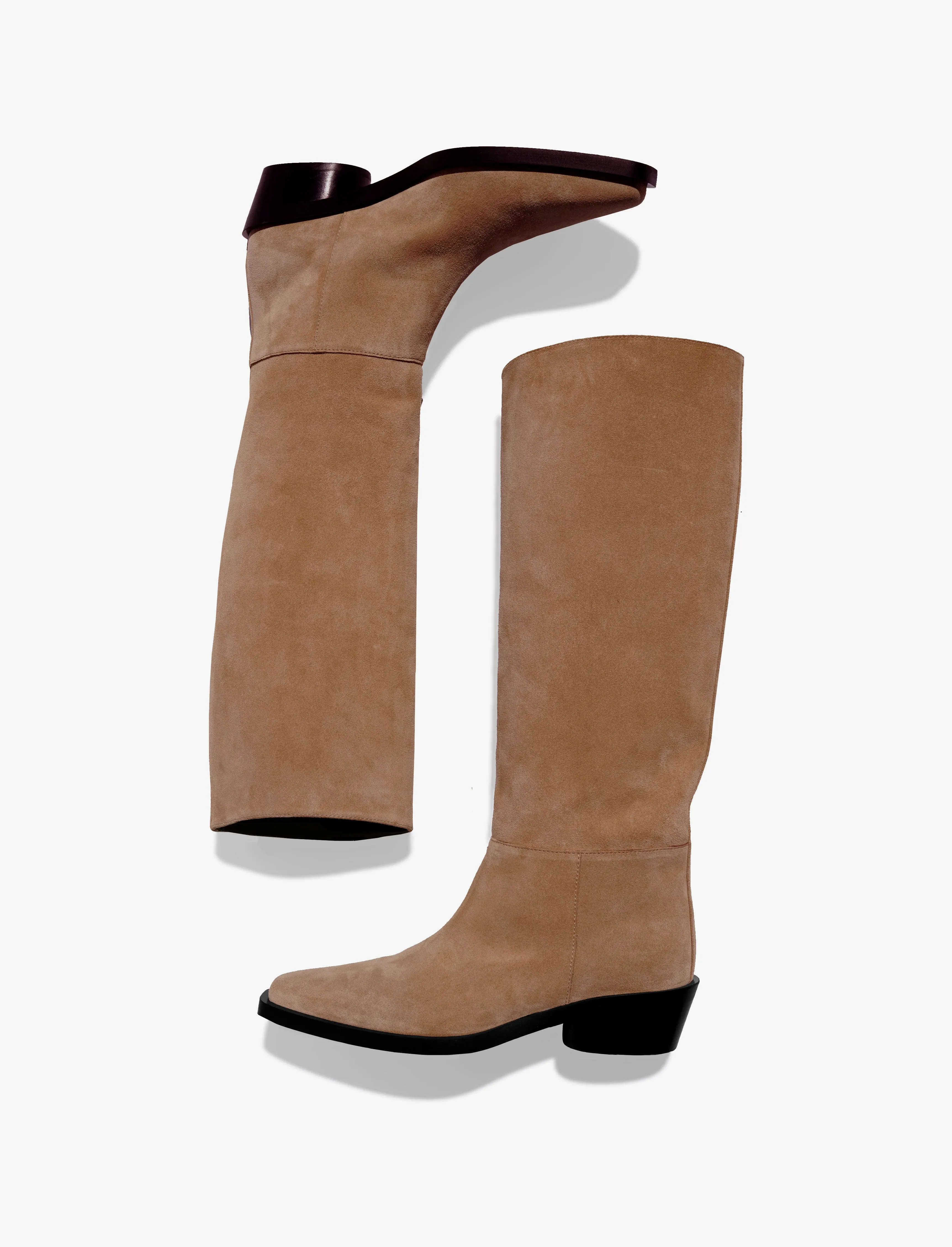 Proenza Schouler Bronco Boots in Suede - Dark Beige