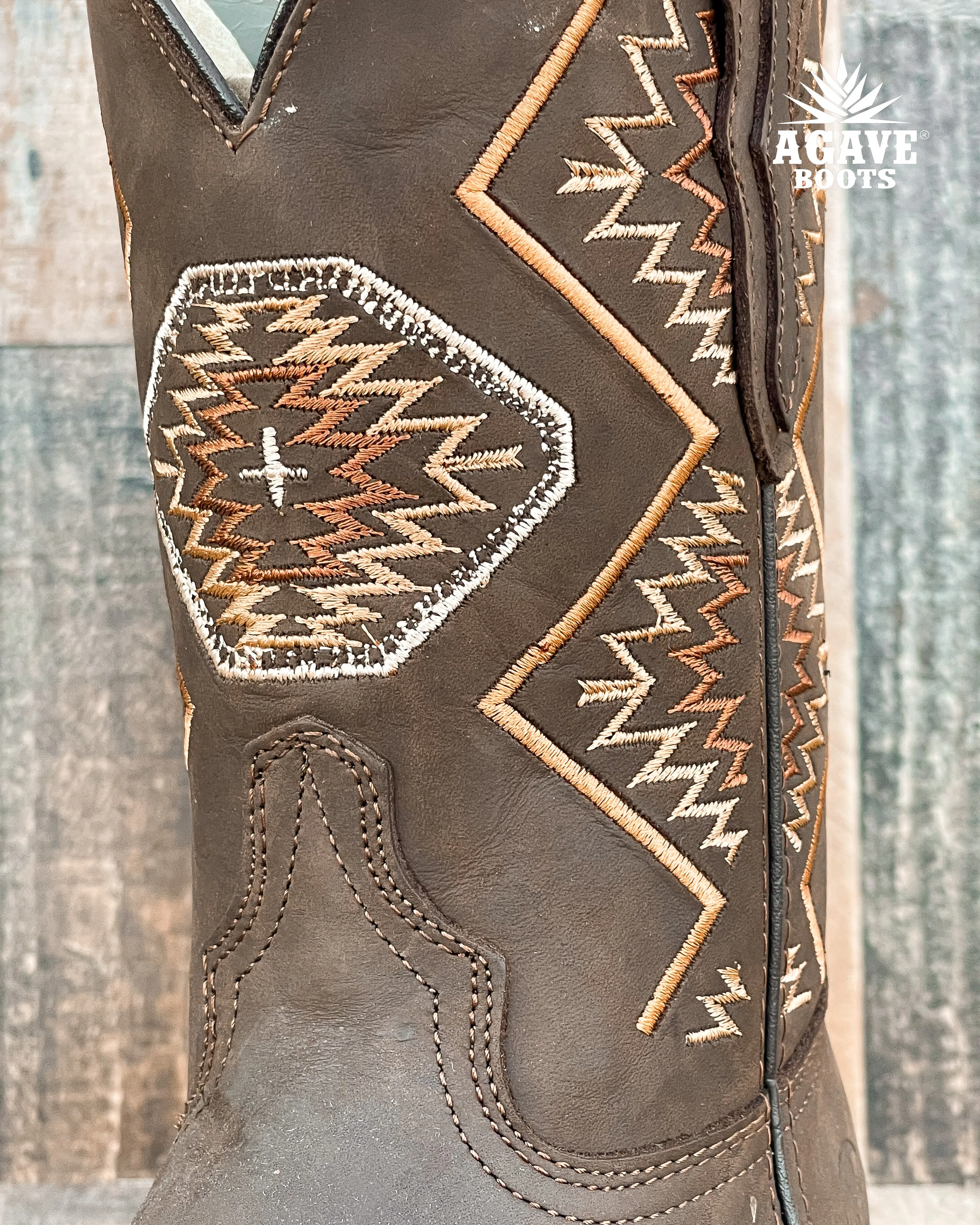 "AZTEC" BROWN | WOMEN SQUARE TOE BOOTS