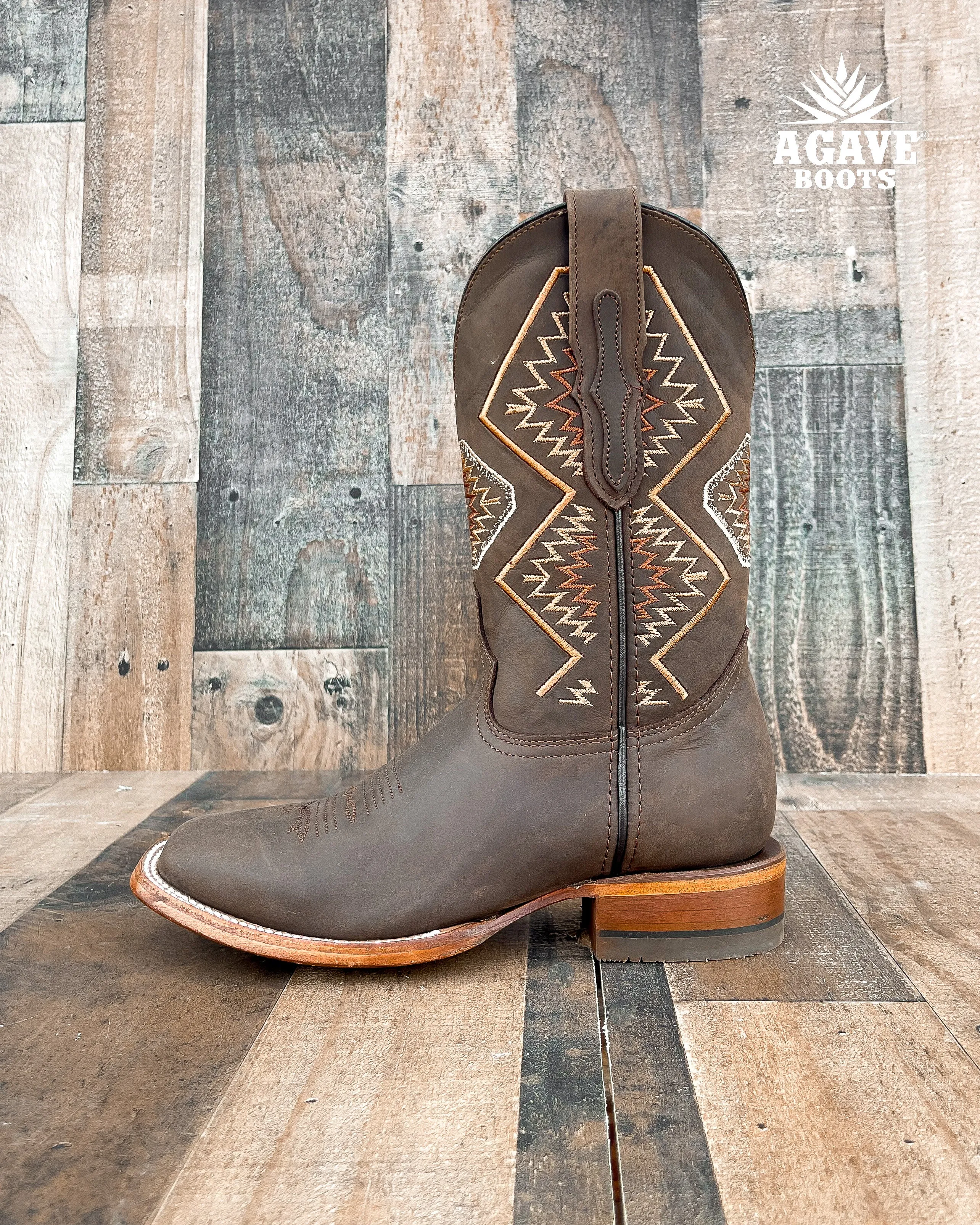 "AZTEC" BROWN | WOMEN SQUARE TOE BOOTS