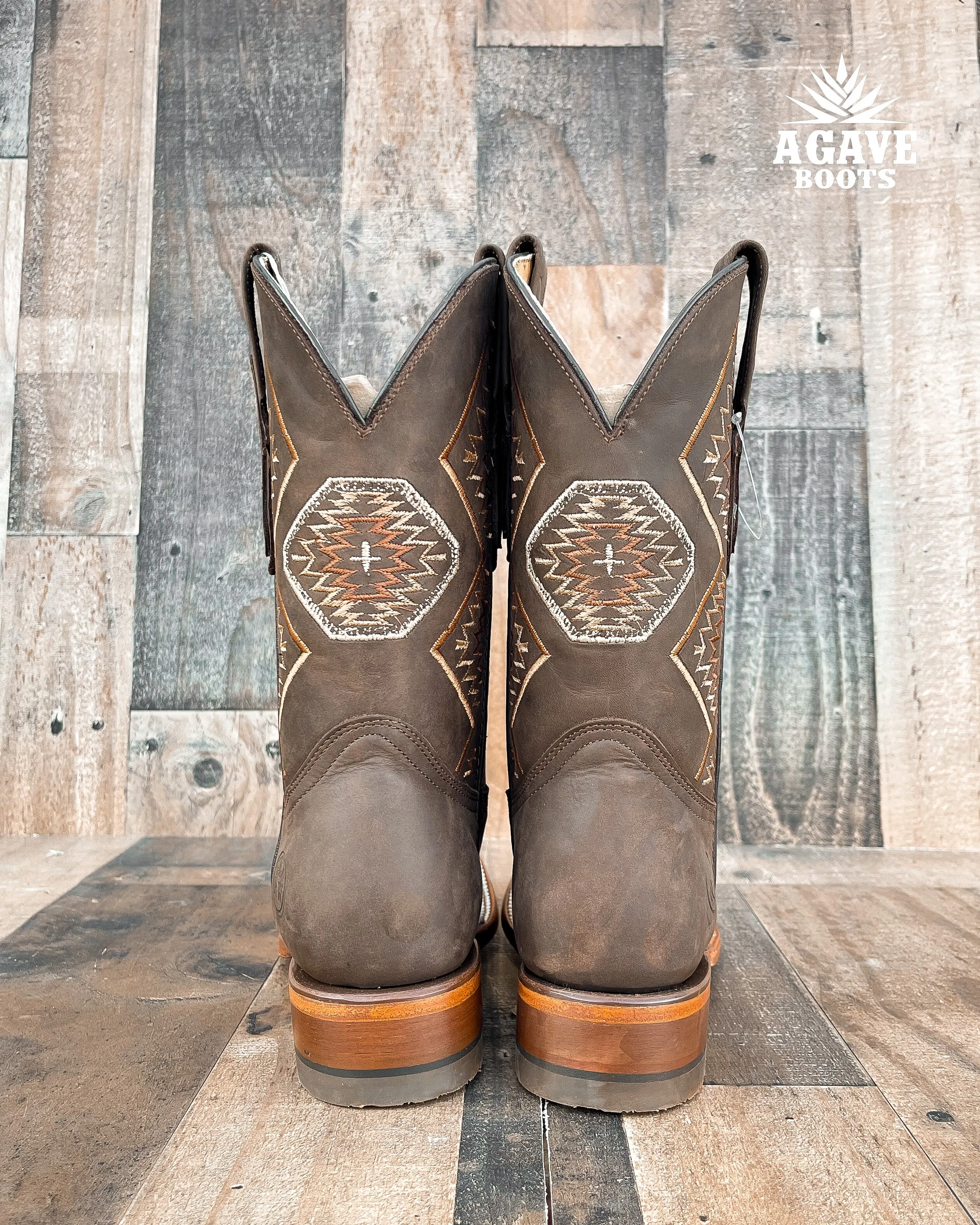 "AZTEC" BROWN | WOMEN SQUARE TOE BOOTS