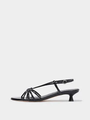 Rhonda Leather Kitten-Heel Sandals