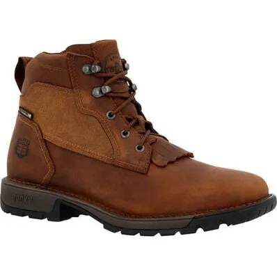 Rocky Men's Legacy 32 6" WP Slip Resist Western Lacer -Brown- RKW0382