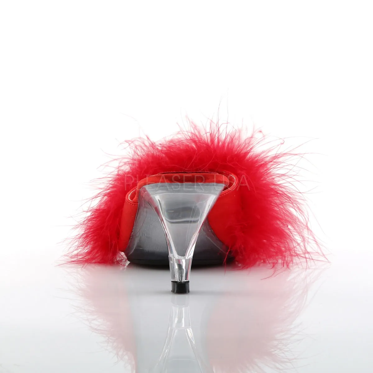 Sexy Marabou Red/Clear Slippers