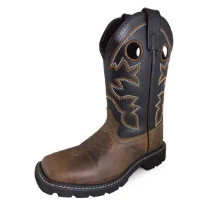 Smoky Mountain Youth Brown and Black Square Toe Boots