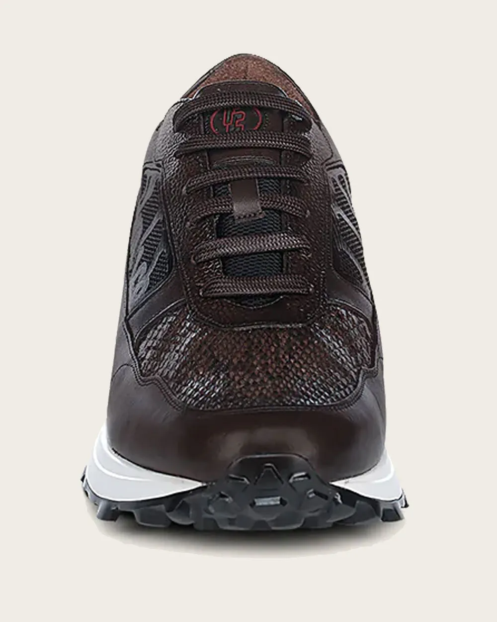 Sneakers dark brown exotic leather