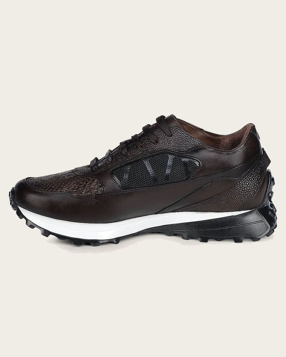 Sneakers dark brown exotic leather