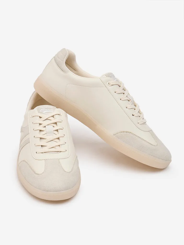 SOLEPLAY Beige Retro-Style Lace-Up Sneakers