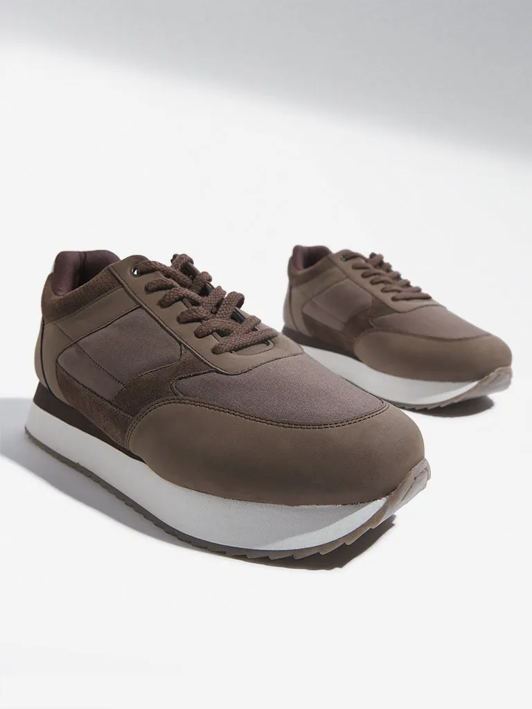 SOLEPLAY Brown Lace-Up Sneakers