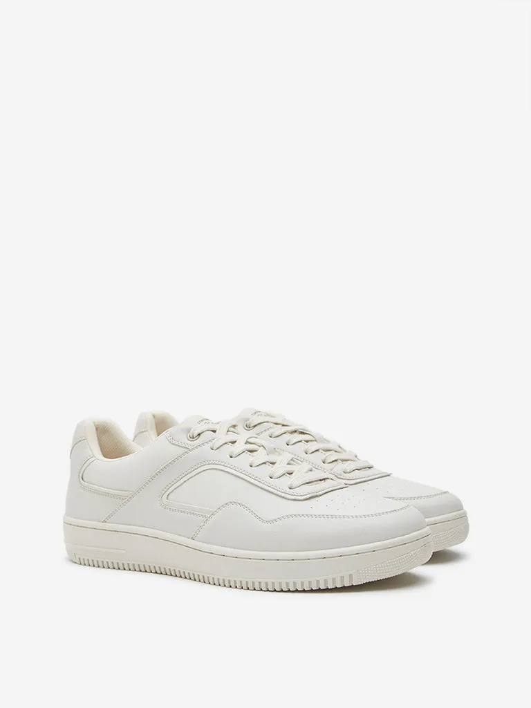 SOLEPLAY Off-White Perforated Lace-Up Sneakers