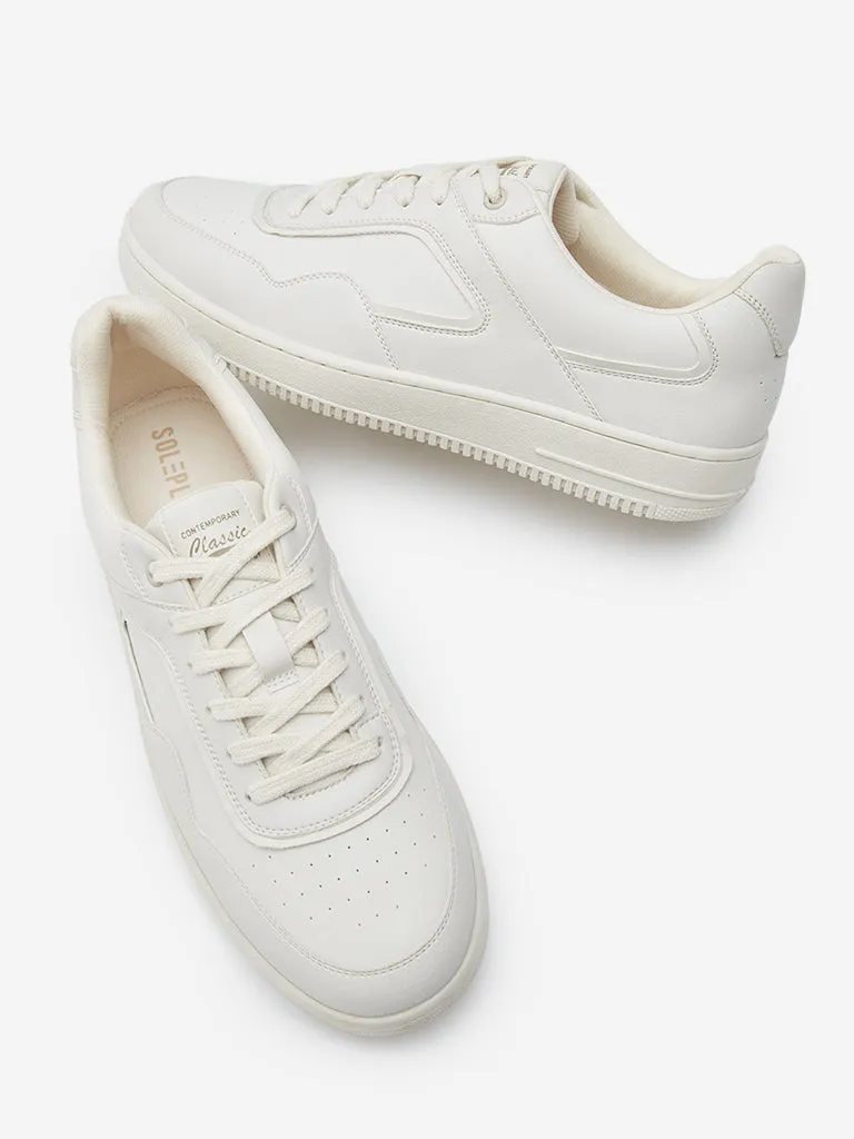 SOLEPLAY Off-White Perforated Lace-Up Sneakers