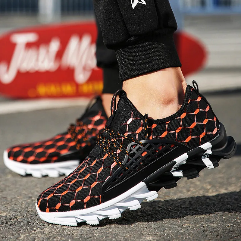 Stretch Sock Dart Men Fishnet Printed Sneakers