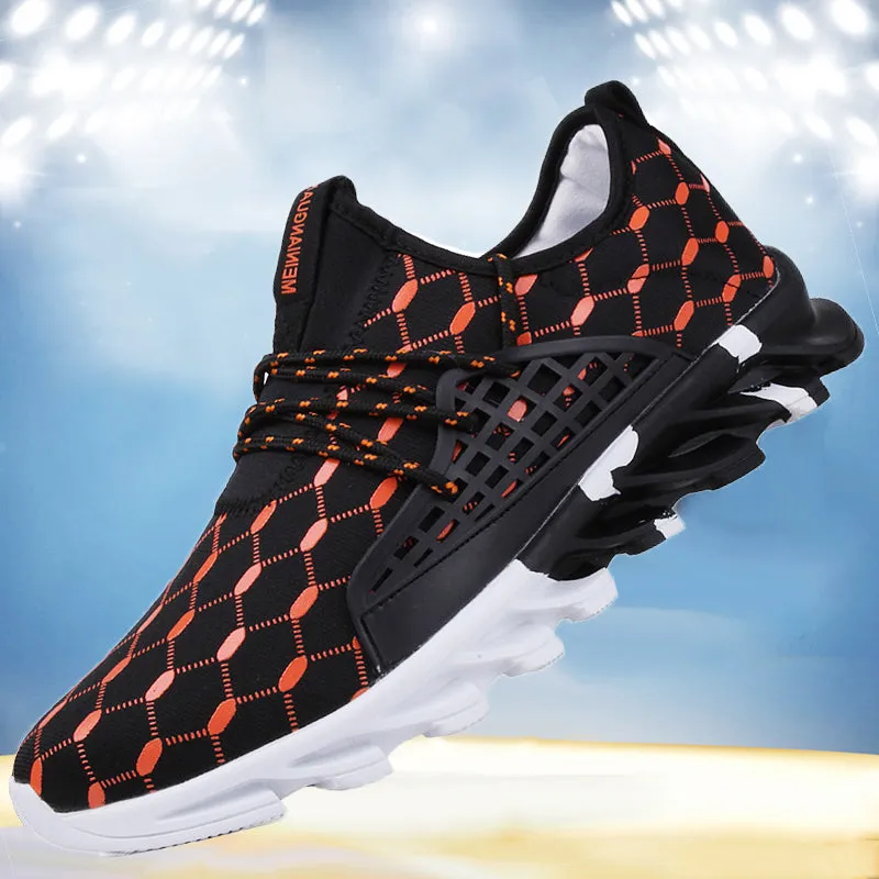 Stretch Sock Dart Men Fishnet Printed Sneakers