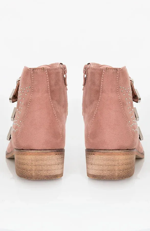 Studs Suede Blush Boots